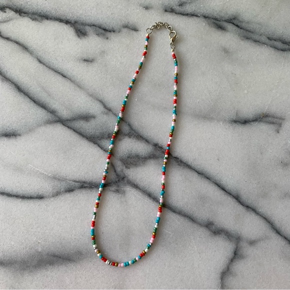 Beaded colorful Handmade necklace in rainbow - Picture 3 of 6